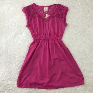 NWT Never Worn Hot Pink Floral Lace Dress